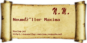 Neumüller Maxima névjegykártya
